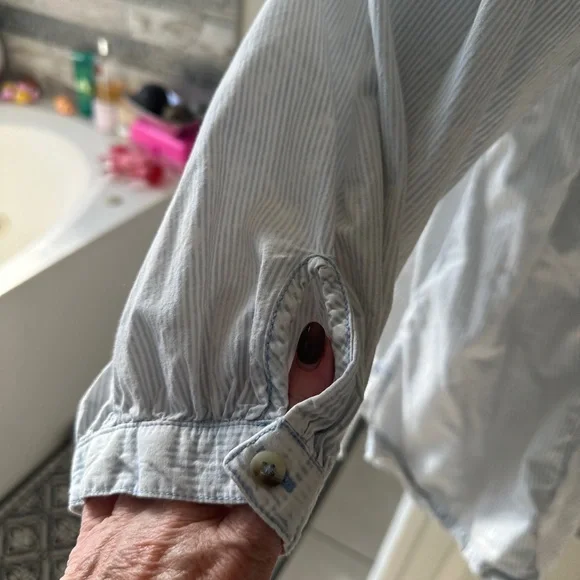 Women's Light Blue Blouse fits large - Picture 3 of 5